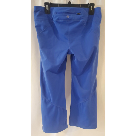 Athleta Womens Size Large Leggings Blue Zip Back Pocket Logo‎ Yoga Workout - Picture 4 of 14
